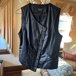 Bebe genuine leather vest size L